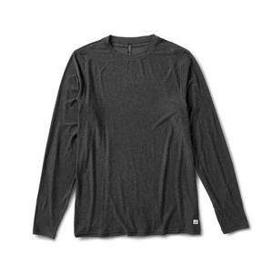 Men’s Vuori Long-Sleeve Strato Tech Tee Long Sleeve Charcoal Heather Size XL